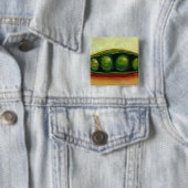 ポッドのおもしろいのユニークな元の芸術の4個のエンドウ豆 缶バッジ (インサイチュ)