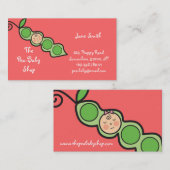 ポッドのおもしろいの漫画のプロフィールカードの女の赤ちゃんのエンドウ豆 名刺 (正面/裏面)