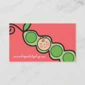 ポッドのおもしろいの漫画のプロフィールカードの女の赤ちゃんのエンドウ豆 名刺 (裏面)