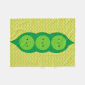 ポッドのかわいいのエンドウ豆 フリースブランケット (正面(横))