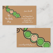 ポッドのかわいい漫画のお洒落な男の赤ちゃんのエンドウ豆 名刺 (正面/裏面)