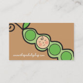 ポッドのかわいい漫画のお洒落な男の赤ちゃんのエンドウ豆 名刺 (裏面)