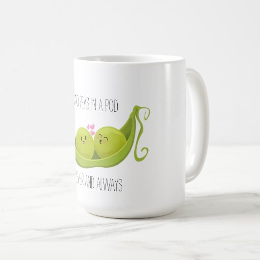 ポッドのコーヒーマグに2つの豆 コーヒーマグカップ (正面右)