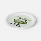 ポッドのツインベイビーシャワーの2つのエンドウ ペーパープレート (アングル)