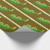 ポッドのパーソナライズな対の男の子および女の子のエンドウ豆 ラッピングペーパー (角)