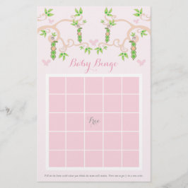 ポッドのベビーガールピンクピーカスタムベビービンゴゲーム 便箋