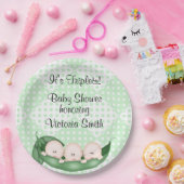 ポッドのベビーシャワーの三重項のエンドウ豆 ペーパープレート (パーティー)