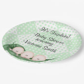 ポッドのベビーシャワーの三重項のエンドウ豆 ペーパープレート (アングル)