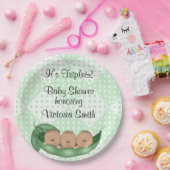 ポッドのベビーシャワーの三重項のエンドウ豆 ペーパープレート (パーティー)