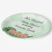 ポッドのベビーシャワーの三重項のエンドウ豆 ペーパープレート (アングル)