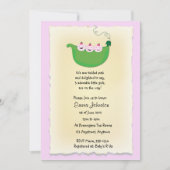 ポッドのベビーシャワーの招待の三重項の女の子のエンドウ豆 招待状 (正面)