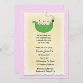 ポッドのベビーシャワーの招待の三重項の女の子のエンドウ豆 招待状 (正面/裏面)
