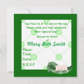 ポッドのベビーシャワーの招待状の女の子/Bの2個のエンドウ豆 招待状 (裏面)