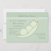 ポッドのベビーシャワーの招待状の3個のエンドウ豆 招待状 (正面)