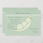 ポッドのベビーシャワーの招待状の3個のエンドウ豆 招待状 (正面/裏面)