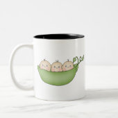 ポッドの三重項のエンドウ豆 ツートーンマグカップ (左)