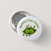 ポッドの中で赤ん坊のシャワーを2つパーソナライズされた 缶バッジ (正面&裏面)