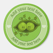 ポッドの中の二つの豆パーソナライズされた マグネット (正面)