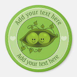 ポッドの中の二つの豆パーソナライズされた マグネット