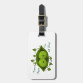 ポッドの中の可愛い二つのエンドウパーソナライズされたェス ラゲッジタグ (正面縦)