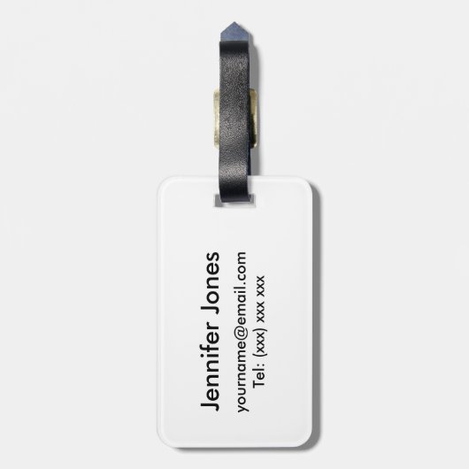 ポッドの中の可愛い二つのエンドウパーソナライズされたェス ラゲッジタグ (裏面縦)