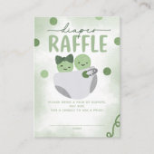 ポッドの二つのエンドウ豆の赤ちゃんシャワーおむつラッフル エンクロージャーカード (正面)