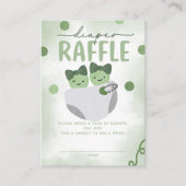 ポッドの二つのエンドウ豆の赤ちゃんシャワーおむつラッフル エンクロージャーカード (正面)