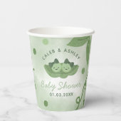 ポッドの双子の女の子の赤ちゃんシャワーの2つのエンドウ 紙コップ (裏面)