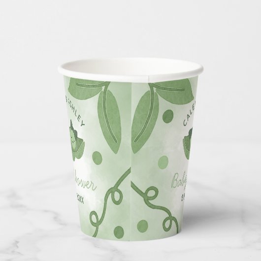 ポッドの双子の女の子の赤ちゃんシャワーの2つのエンドウ 紙コップ (右)