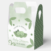 ポッドの双子の男の子と女の子の赤ちゃんシャワーの2つのエンドウ フェイバーボックス (オープン)