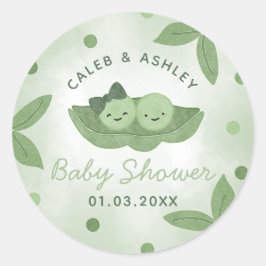 ポッドの双子の男の子と女の子の赤ちゃんシャワーの2つのエンドウ ラウンドシール