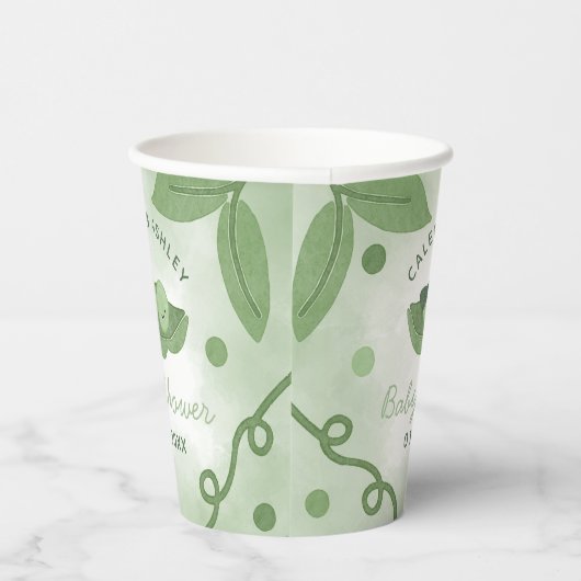ポッドの双子の男の子と女の子の赤ちゃんシャワーの2つのエンドウ 紙コップ (右)