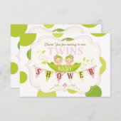 ポッドの双生児の女の子のサンキューカードの2個のエンドウ豆 サンキューカード (正面/裏面)