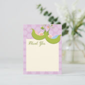 ポッドの双生児の男の子の女の子のサンキューカードのエンドウ豆 サンキューカード (スタンド正面)