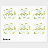 ポッドの双生児の男の子の2個のエンドウ豆はラベル感謝していしています ラウンドシール (シート)