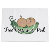 ポッドの大きな抱き枕双生児の2つのエンドウ ラージペーパーバッグ (正面)
