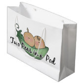 ポッドの大きな抱き枕双生児の2つのエンドウ ラージペーパーバッグ (正面アングル)