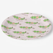 ポッドの女の子のベビーシャワーの紙皿のピンクのエンドウ豆 ペーパープレート (アングル)