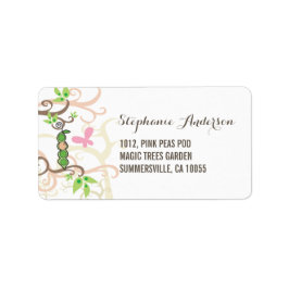 ポッドの女の子の赤ちゃんシャワー住所 シールのピンクピー ラベル