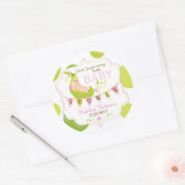 ポッドの女の赤ちゃんのエンドウ豆はラベル感謝していしています ラウンドシール (封筒)