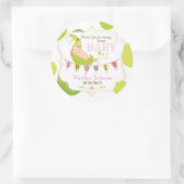 ポッドの女の赤ちゃんのエンドウ豆はラベル感謝していしています ラウンドシール (バッグ)