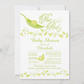 ポッドの小さな豆の赤ちゃんシャワー招待状 招待状 (正面)