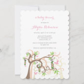 ポッドの庭の双生児の女の赤ちゃんのシャワーの招待のエンドウ豆 招待状 (正面)