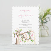 ポッドの庭の双生児の女の赤ちゃんのシャワーの招待のエンドウ豆 招待状 (スタンド正面)