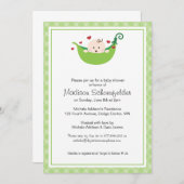 ポッドの招待状のエンドウ豆 招待状 (正面/裏面)