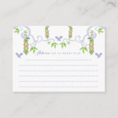 ポッドの男の子と女の子の双子の赤ちゃんシャワーのママの中のエンドウ アドバイスカード (正面)