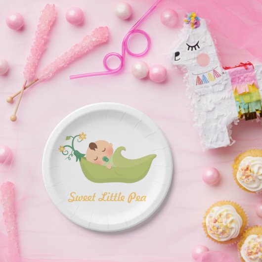 ポッドの男の子のベビーシャワーのパーティーの供給のスイートピー ペーパープレート (パーティー)
