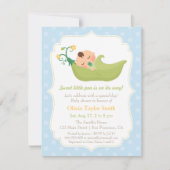 ポッドの男の赤ちゃんのシャワーの招待状のスイートピー 招待状 (正面)