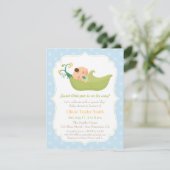 ポッドの男の赤ちゃんのシャワーの招待状のスイートピー 招待状 (スタンド正面)