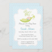 ポッドの男の赤ちゃんのシャワーの招待状のスイートピー 招待状 (正面/裏面)